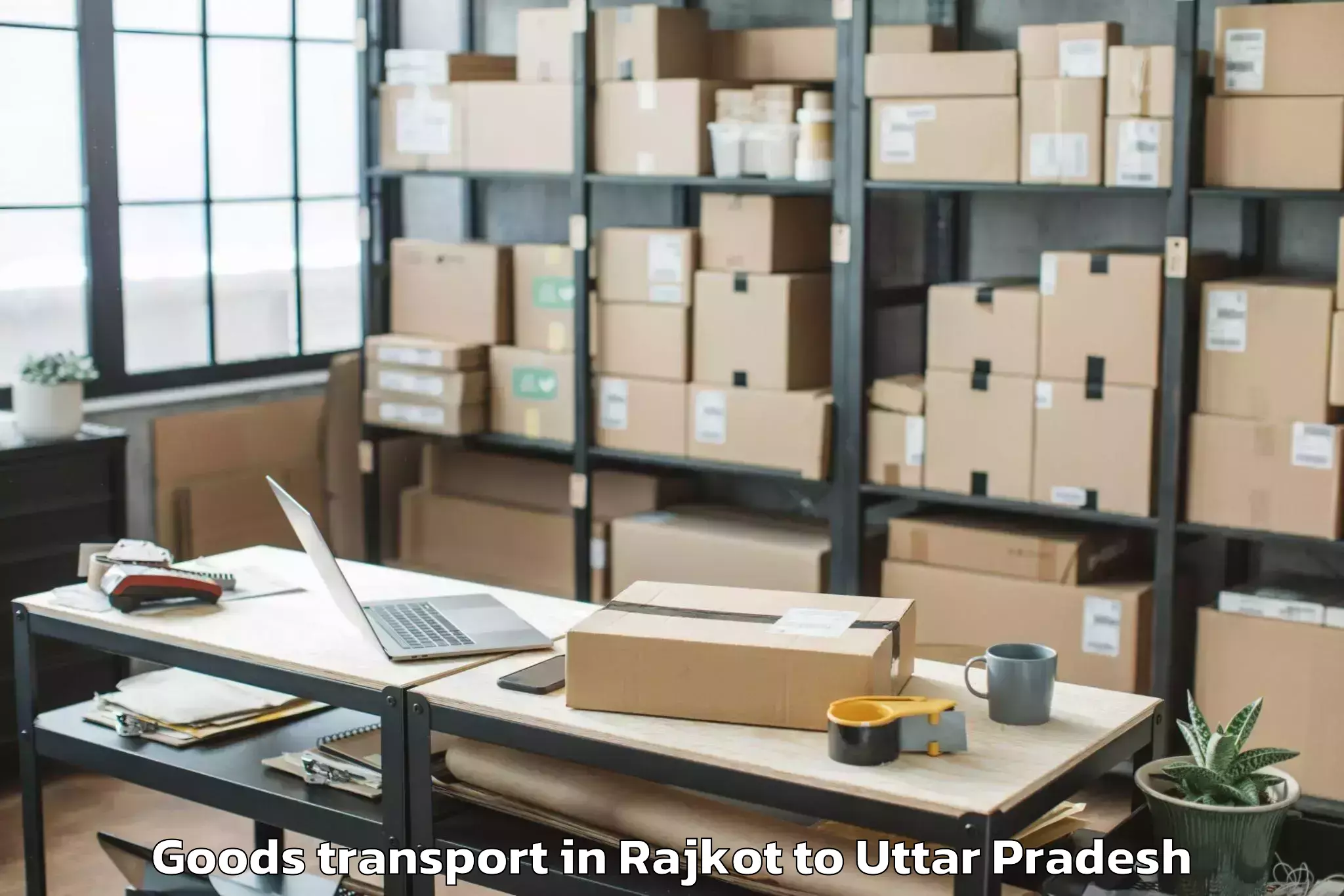 Top Rajkot to Ganj Muradabad Goods Transport Available